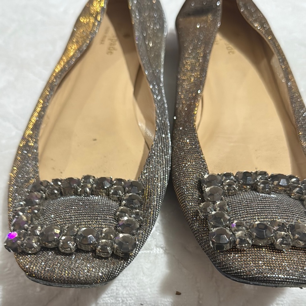 Elegant Silver Embellished Flats